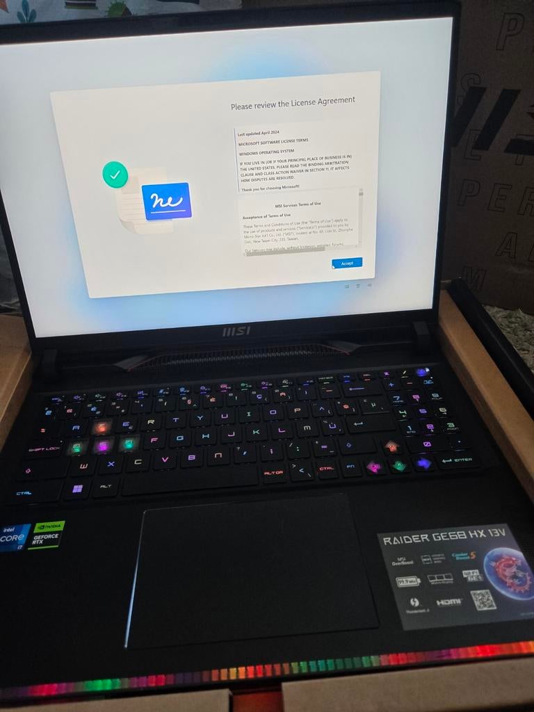 MSI Gaming GE68HX 13VF-017BE Raider (État proche du neuf), Informatique & Logiciels, MSI, 16 pouces, Comme neuf, Gaming