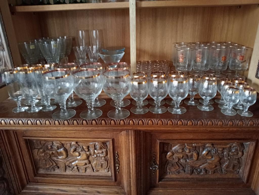 Set vintage glazen Bohemen, Antiek en Kunst, Ophalen