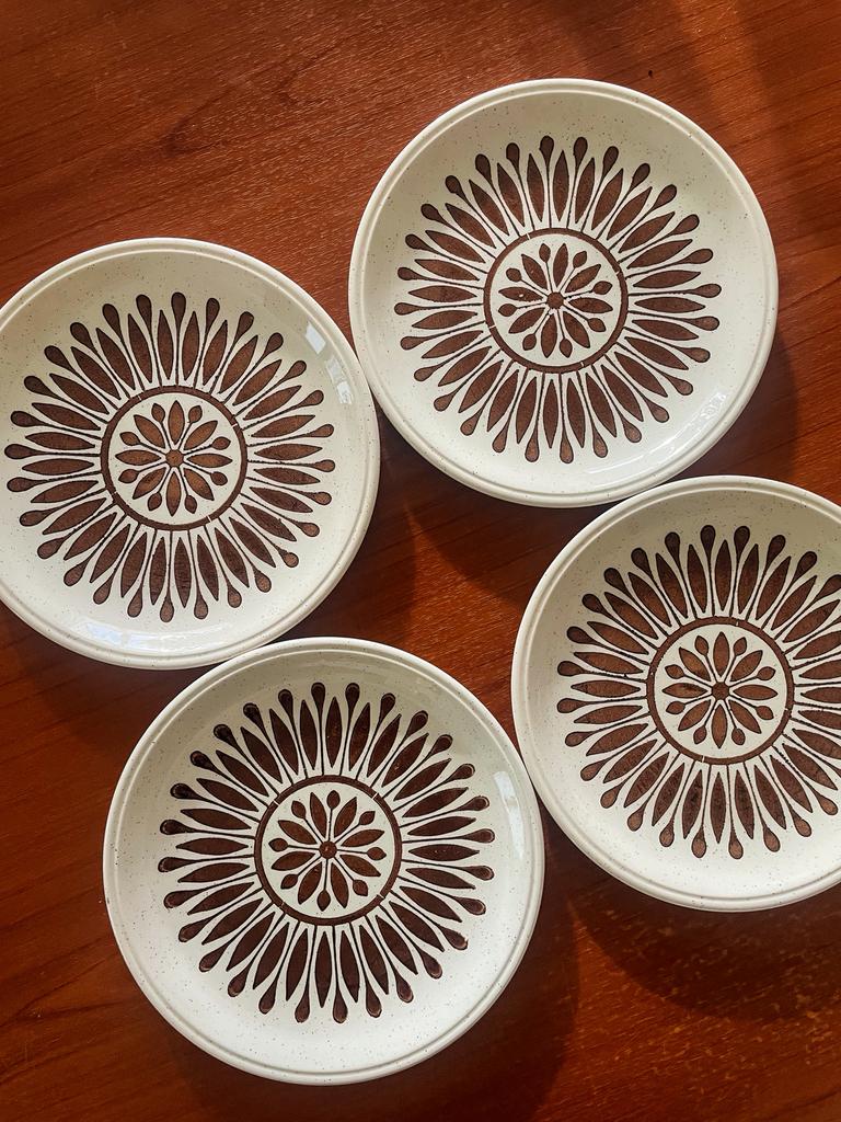 4 vintage dessert borden, Huis en Inrichting, Woonaccessoires | Onderzetters, Ophalen, Gebruikt, Bord