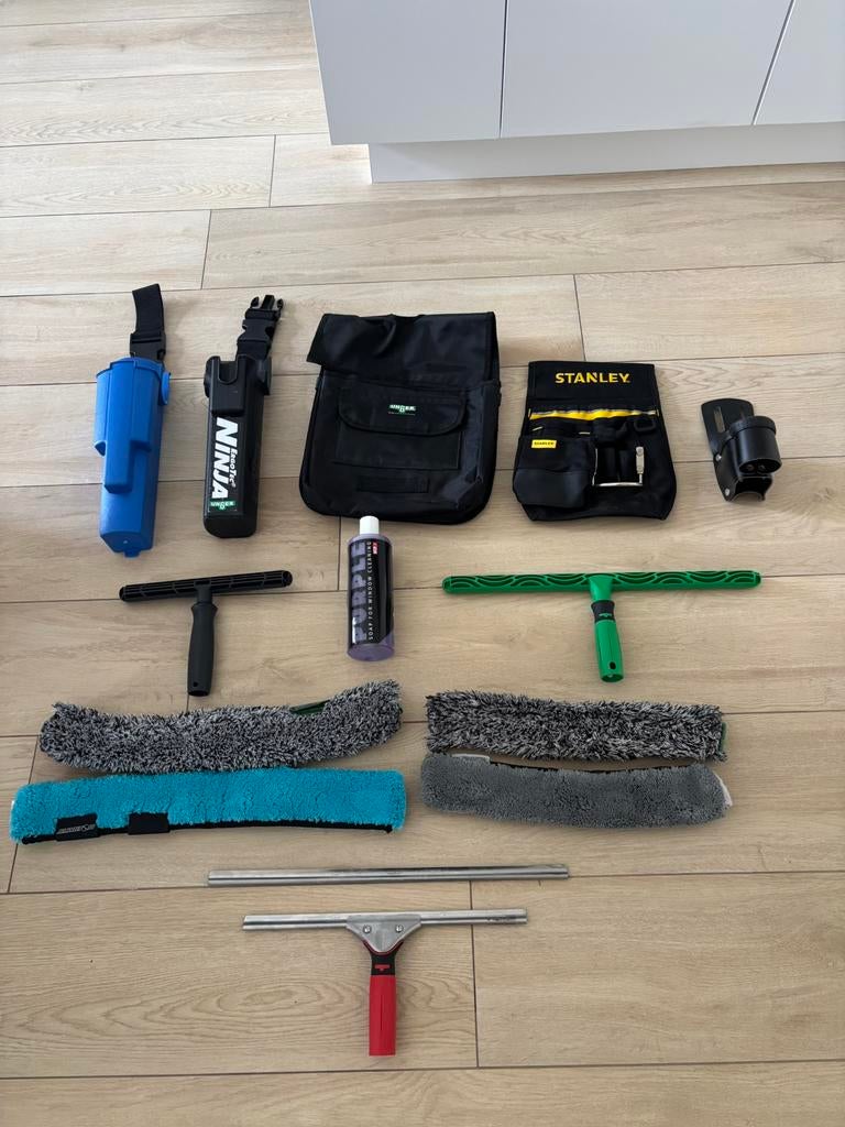Lot materiels de nettoyage de vitres UNGER MOERMAN etc…, Enlèvement, Utilisé