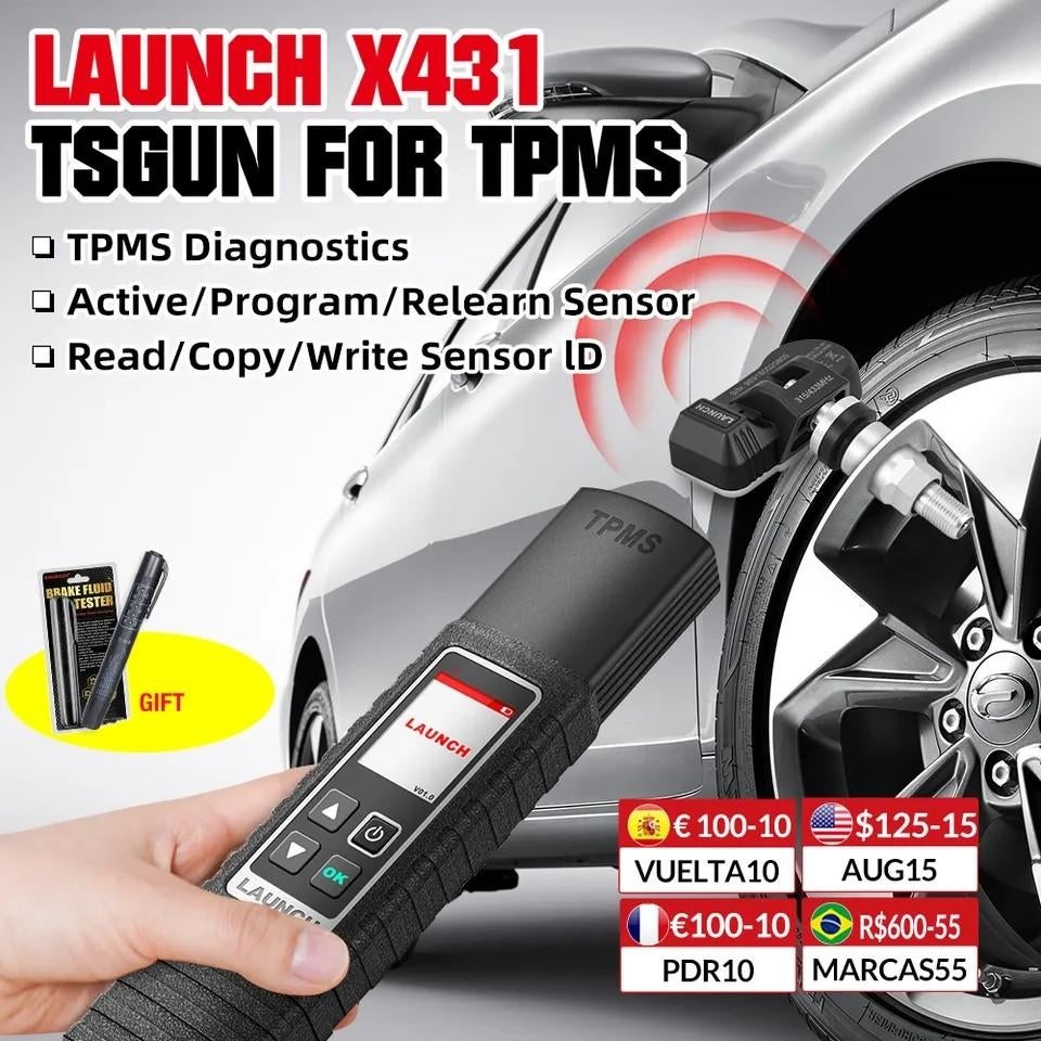 Launch X431 tsgun tpms apparaat bandensensoren inleren, Auto diversen, Autogereedschap, Ophalen of Verzenden, Nieuw