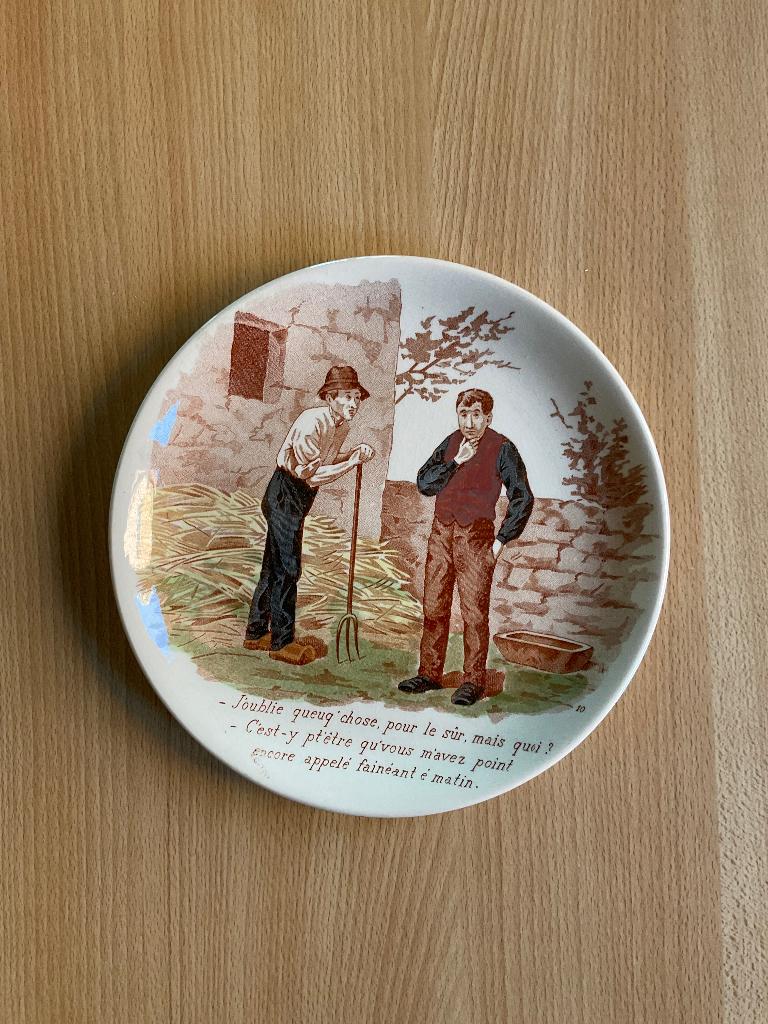 2 assiettes porcelaine Sarregemines, Enlèvement ou Envoi