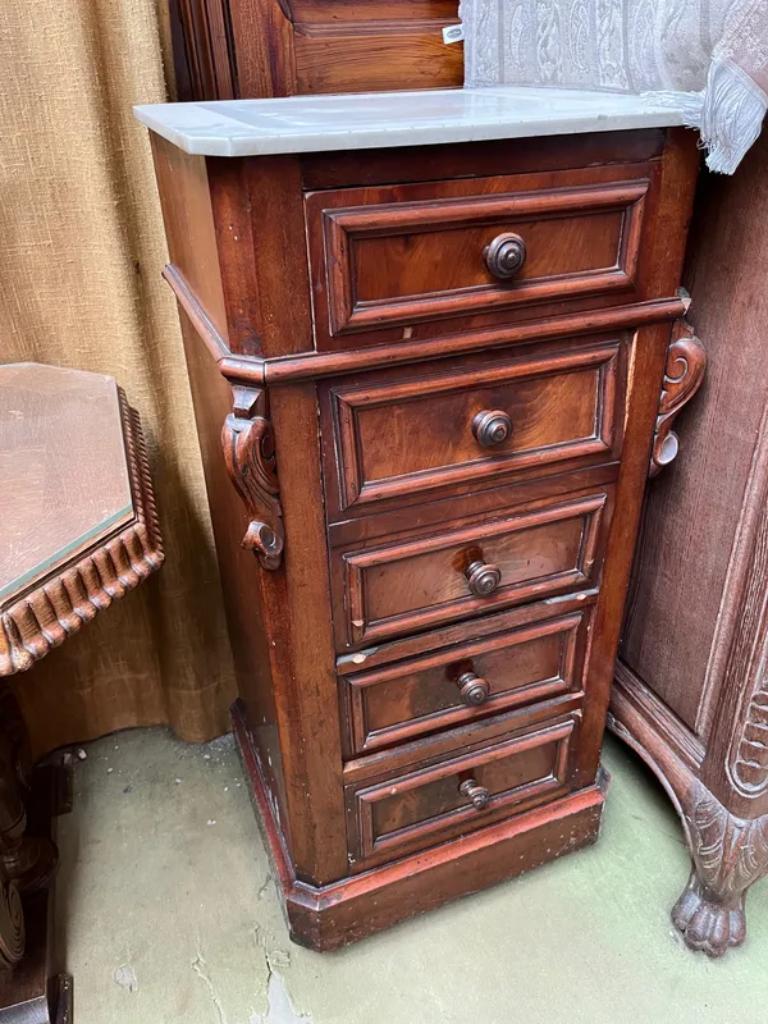 Table de nuit en acajou & marbre XIXe, Enlèvement