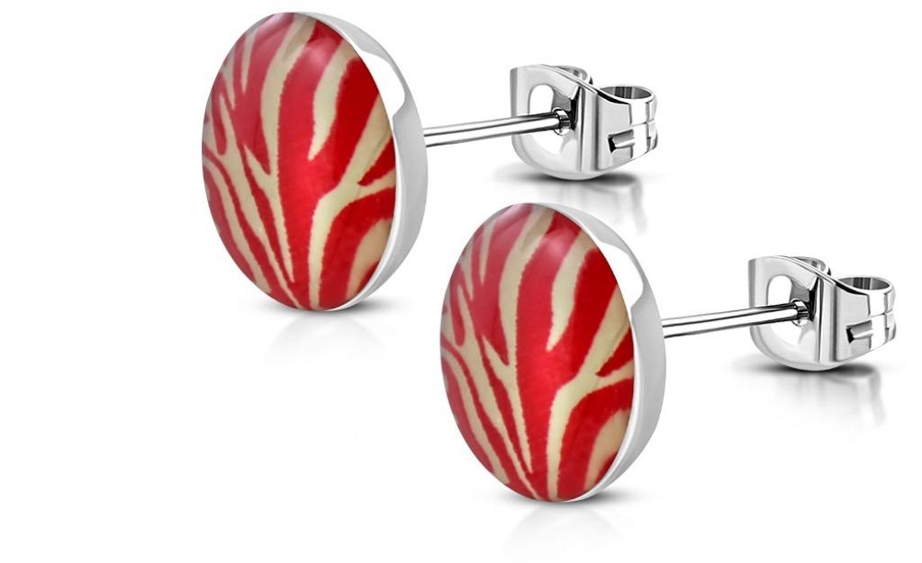 Art paint oorbellen in chirurgisch staal - 7 mm, Ophalen of Verzenden, Nieuw