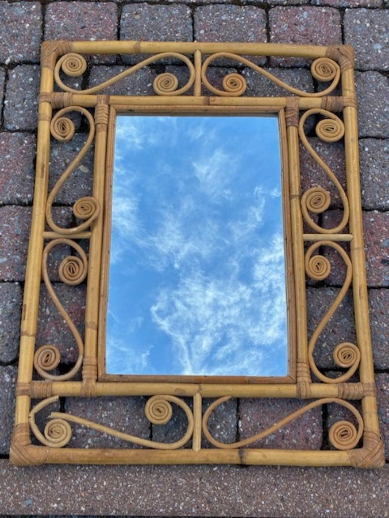 Miroir dans un magnifique cadre en rotin, Maison & Meubles, Accessoires pour la Maison | Miroirs, Enlèvement ou Envoi, Moins de 100 cm