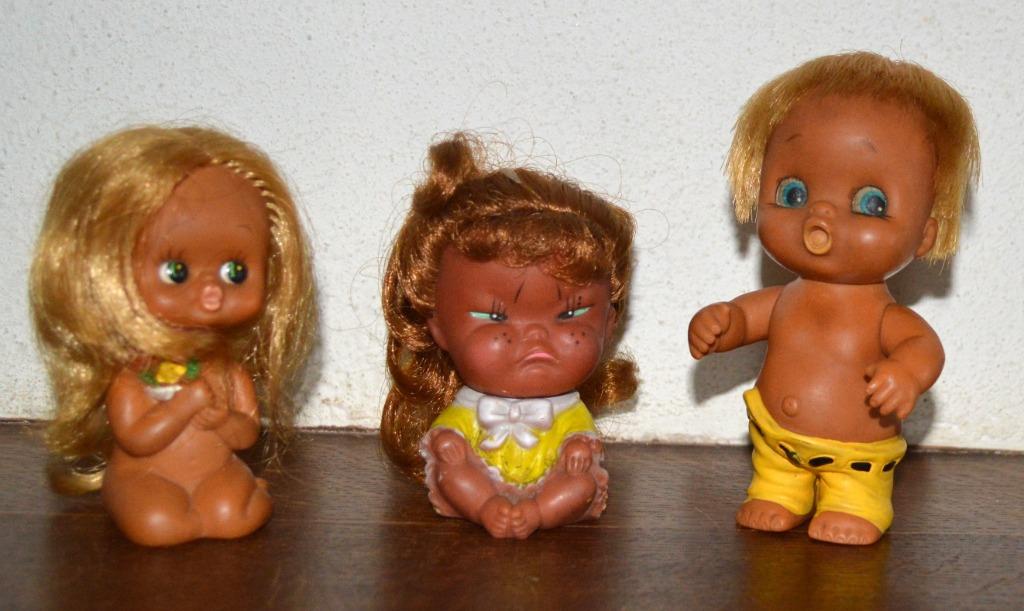 3 Vinyl poppetjes, Japan jaren ' 60- 70, Verzamelen, Ophalen of Verzenden, Zo goed als nieuw