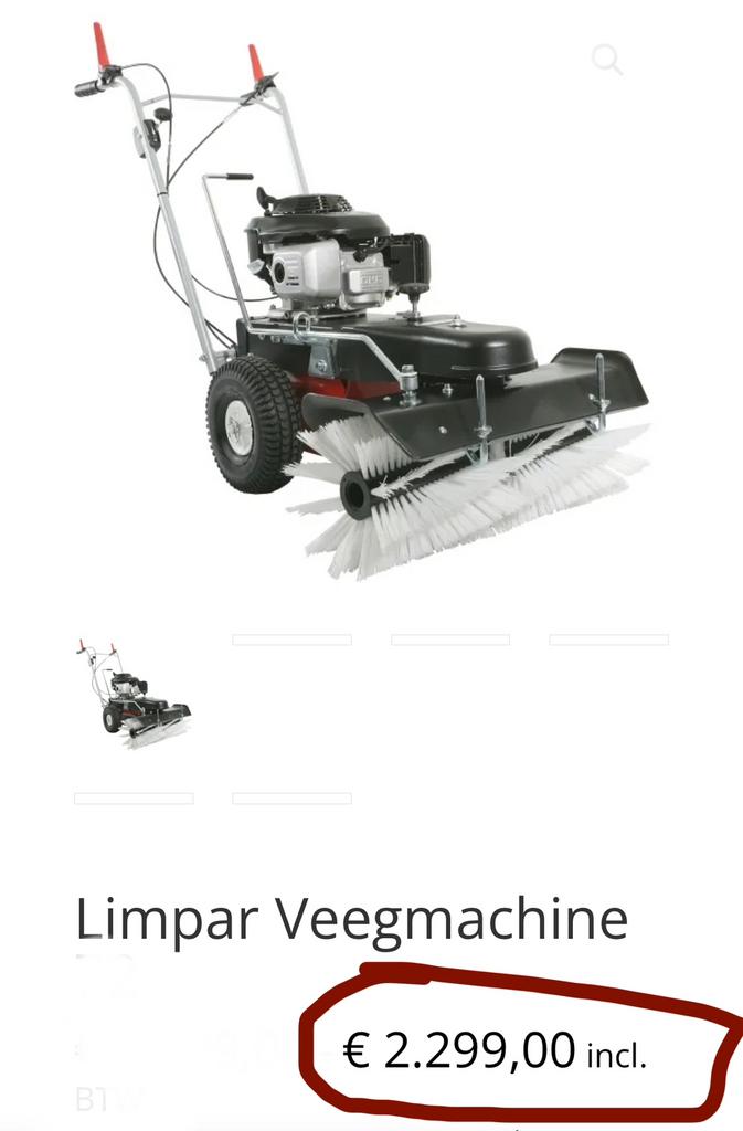 Nette Limpar Veegmachine Honda motor + toebehoren, Tuin en Terras, Veegmachines, Gebruikt, Ophalen