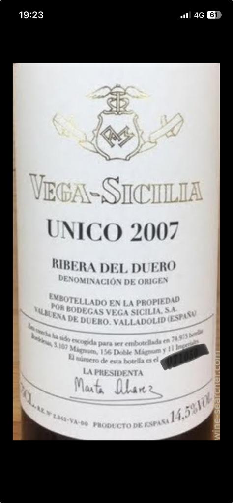 Vega-Sicilia UNICO 2007 magnum OWC, Ophalen, Spanje, Nieuw, Rode wijn