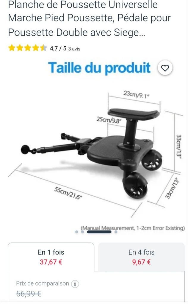 Planche de (remplacement )Poussette Universelle, Enlèvement, Neuf