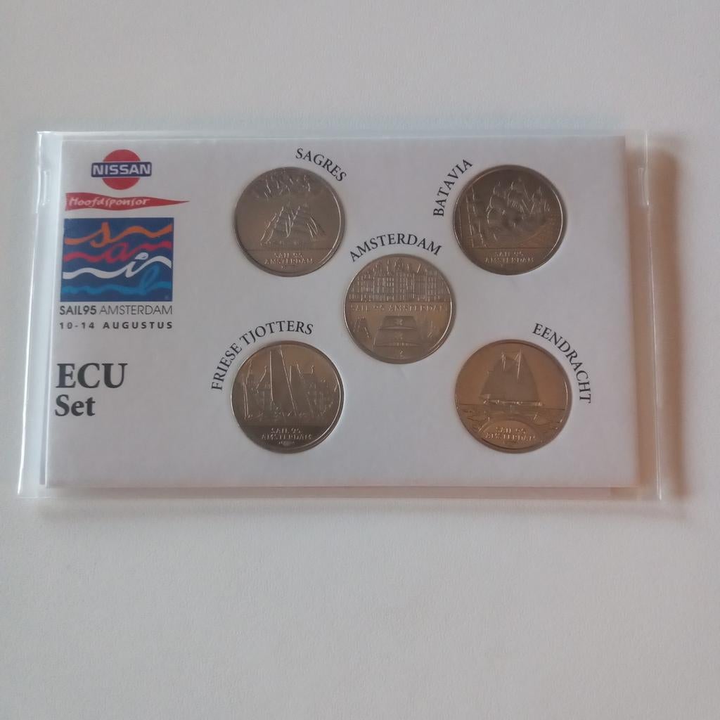 ECU set sail 1995 Amsterdam, Postzegels en Munten, Ophalen of Verzenden