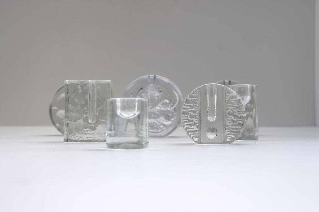 LOT Walther Glas 1970 Vintage design 1960 Soliflore glas 7x, Ophalen of Verzenden