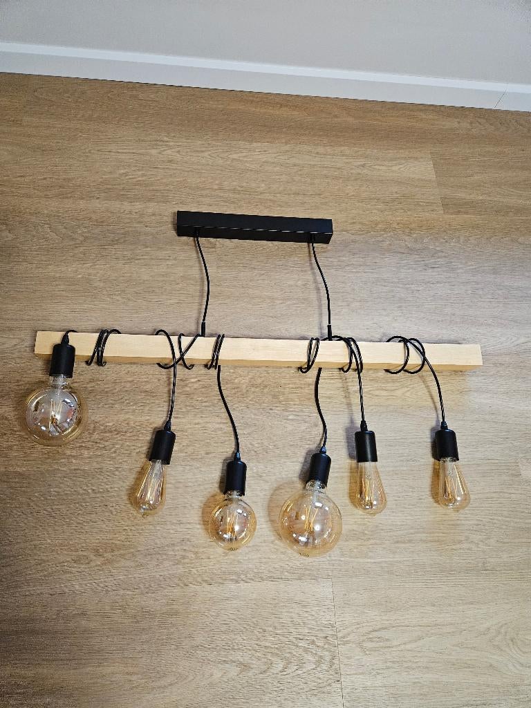 Eglo hanglamp, Huis en Inrichting, Ophalen, Zo goed als nieuw, Hout, 75 cm of meer