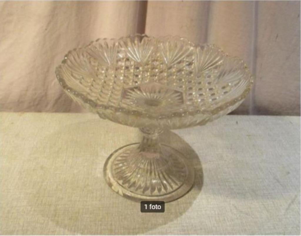 Belle ancienne coupe à fruits en verre sur pied - 23x16, Antiquités & Art, Antiquités | Verre & Cristal, Enlèvement ou Envoi