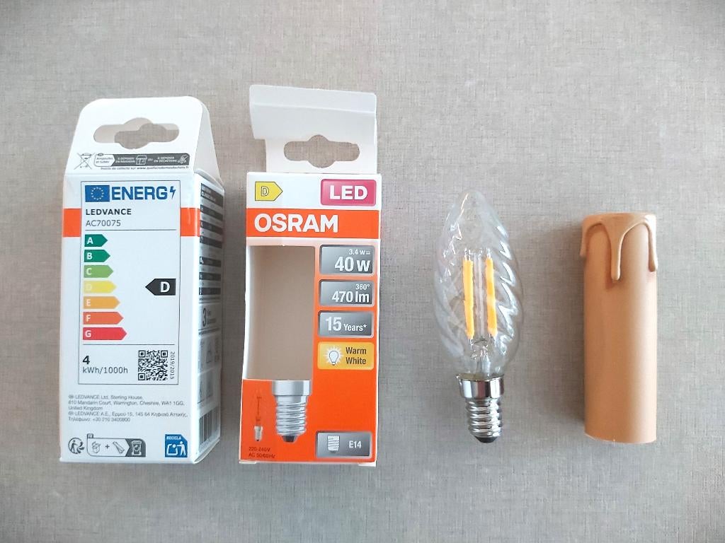 9 NOUVELLES lampes LED Osram et bougies en cire !, Maison & Meubles, Lampes | Lustres, Neuf, Enlèvement ou Envoi