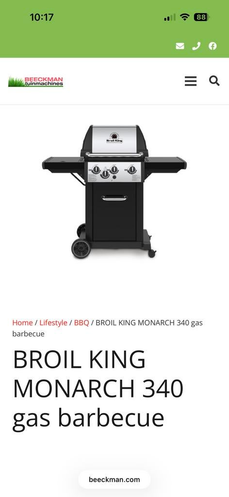 Broil king gasbarbeque monarch 340, Enlèvement, Comme neuf