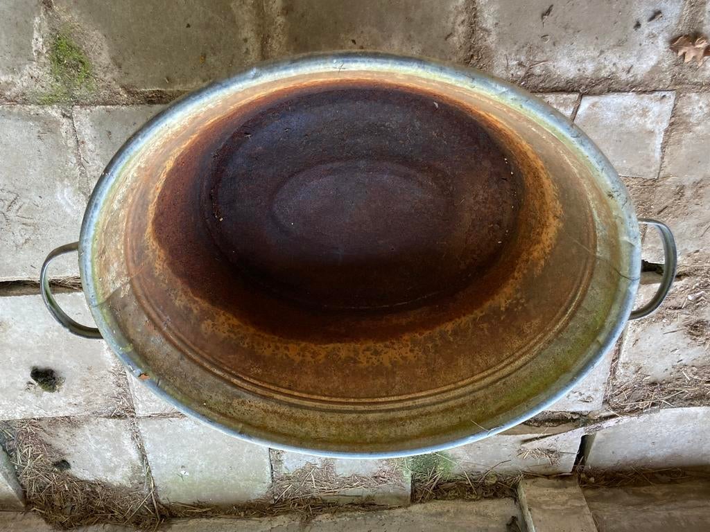 Zinken kuip, Tuin en Terras, Ophalen, Gebruikt, Balkon, Metaal