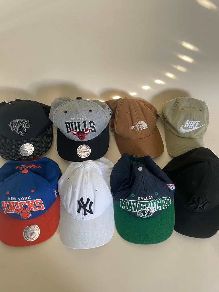 8x petten bundle Nike New Era NBA North Face | caps pakket, Kleding | Heren, Hoeden en Petten, Ophalen of Verzenden, Zo goed als nieuw