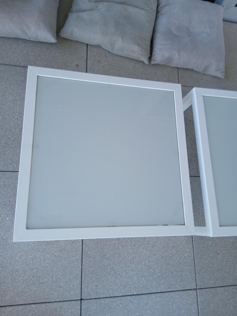 Salon tafeltjes metaal met glazen blad, Tuin en Terras, Tuintafels, Ophalen, Metaal