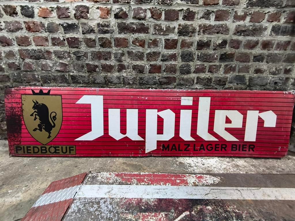 Enseigne publicitaire Jupiler Piedboeuf, Collections, Marques & Objets publicitaires, Enlèvement, Utilisé, Panneau publicitaire