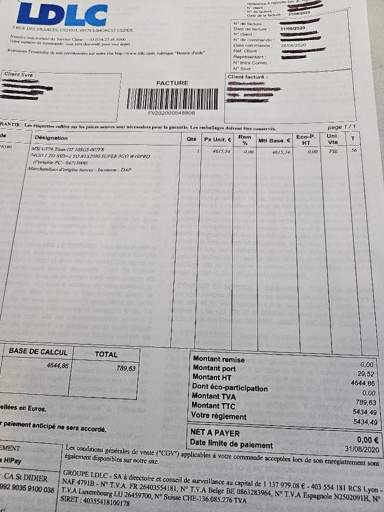 Ordinateur portable MSI GT 76 titant, MSI, Avec écran tactile, Comme neuf, Enlèvement