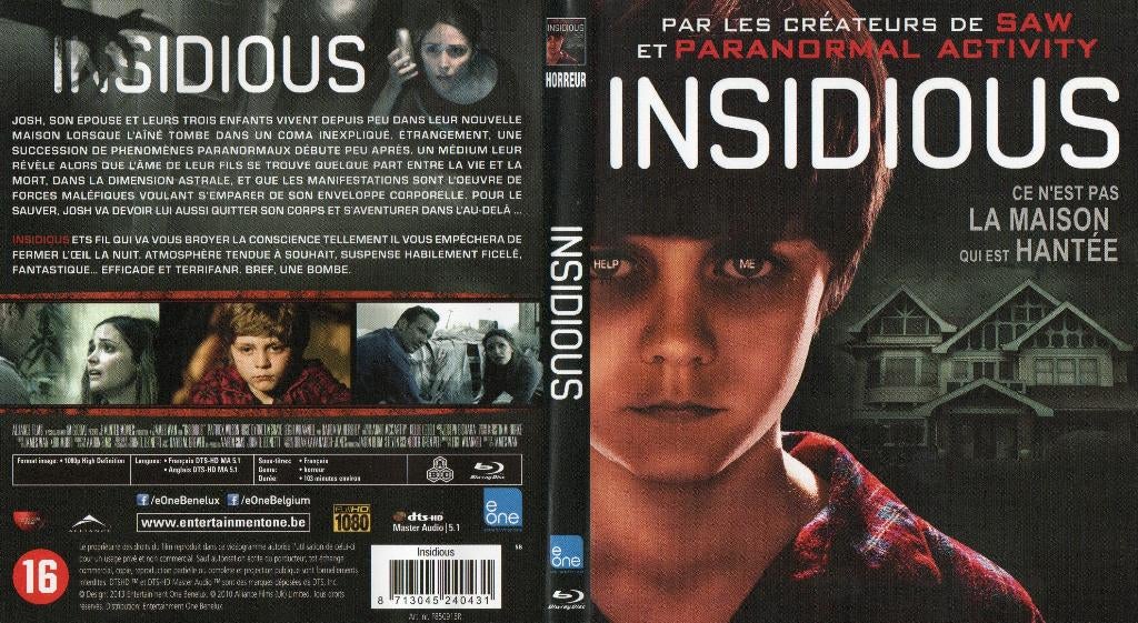insidious (blu-ray) neuf, Ophalen of Verzenden, Zo goed als nieuw, Horror