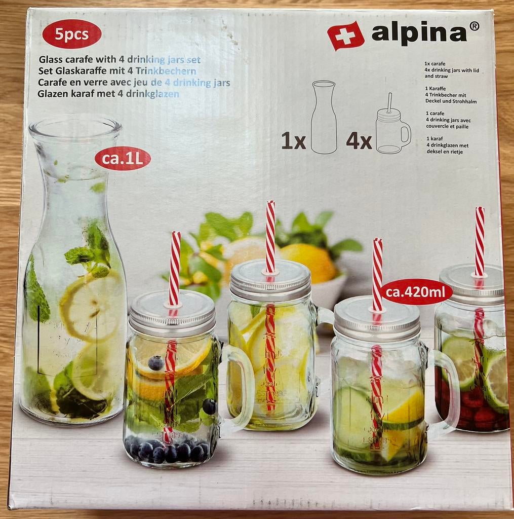 Carafe Alpina avec quatre verres, Enlèvement ou Envoi, Neuf