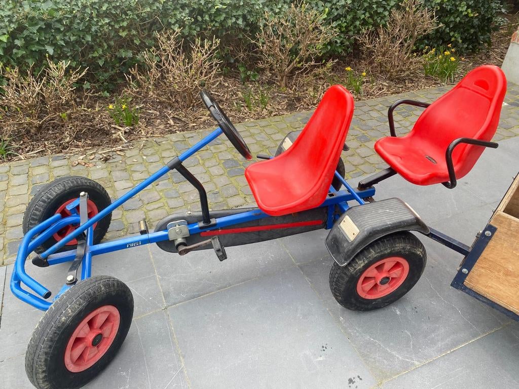 Stevige gocart met duozit + aanhangwagen / kipkar, merk Berg, Ophalen, Gebruikt, Berg, Duozit