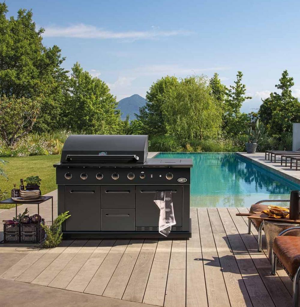 Cuisine extérieure au gaz Boretti Luciano avec réfrigérateur, Jardin & Terrasse, Enlèvement, Utilisé