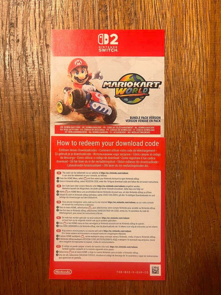 Mario kart world switch 2 game key code, Consoles de jeu & Jeux vidéo, Jeux | Nintendo Switch, Neuf, Un ordinateur, Course et Pilotage