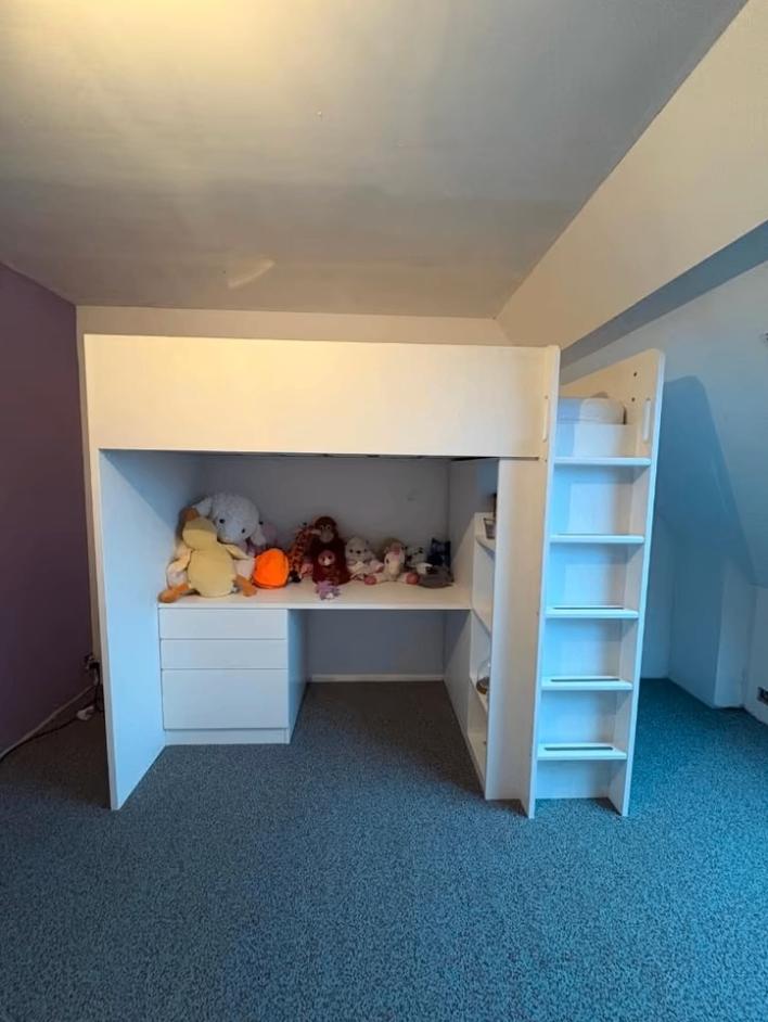 stapelbed met bureau, Ophalen, Gebruikt, Stapelbed