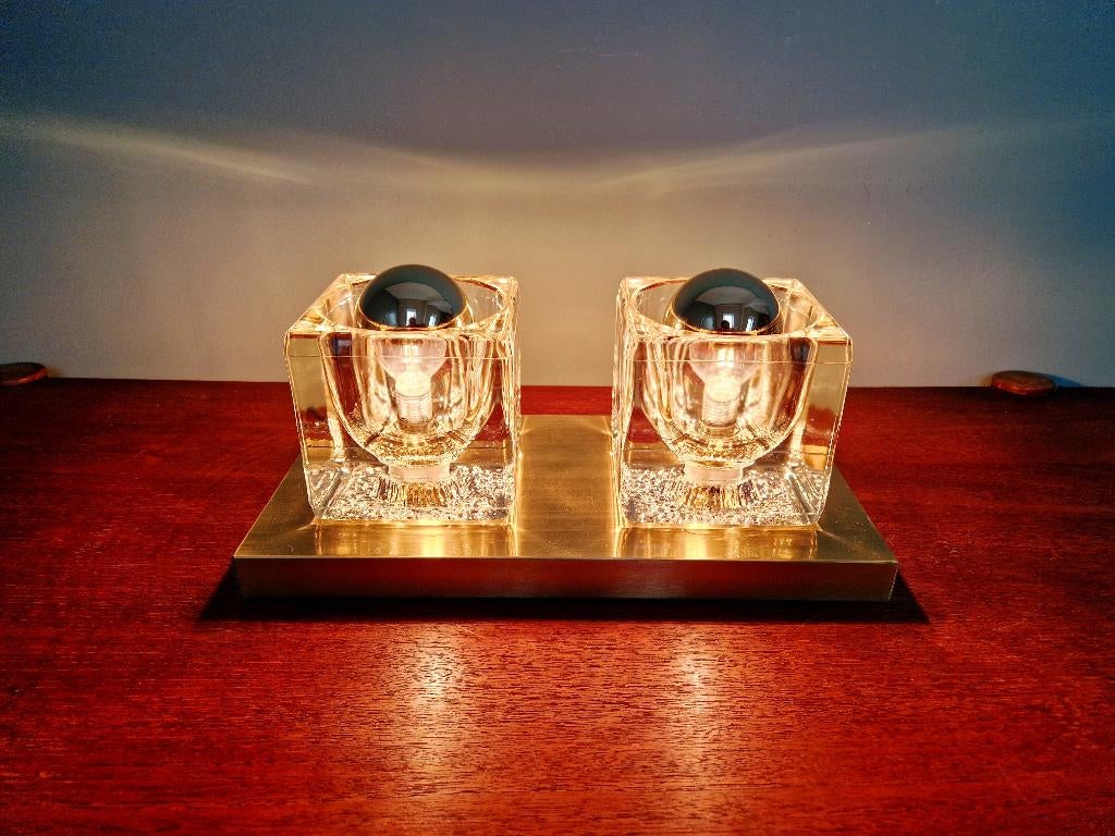 Dubbele wandlamp, Ice Cube, Peill & Putzler, 1970, Ophalen of Verzenden