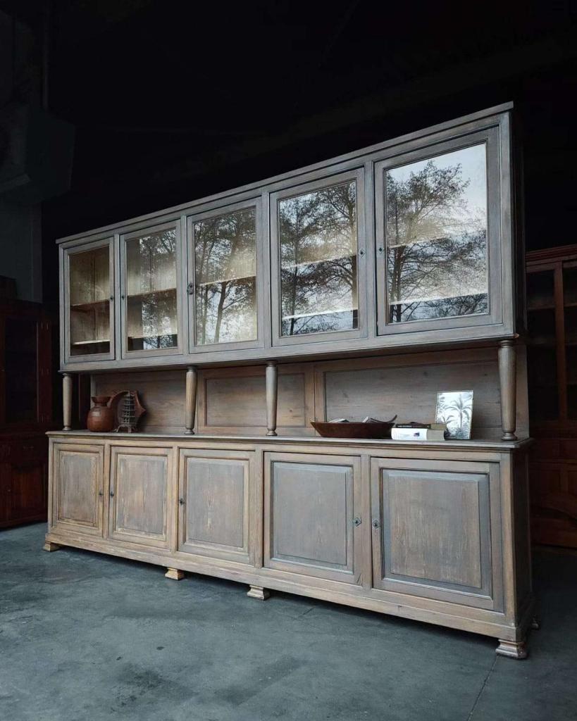 Prachtige antieke buffetkast | Oud grenen 354cm breed #2431, Enlèvement ou Envoi