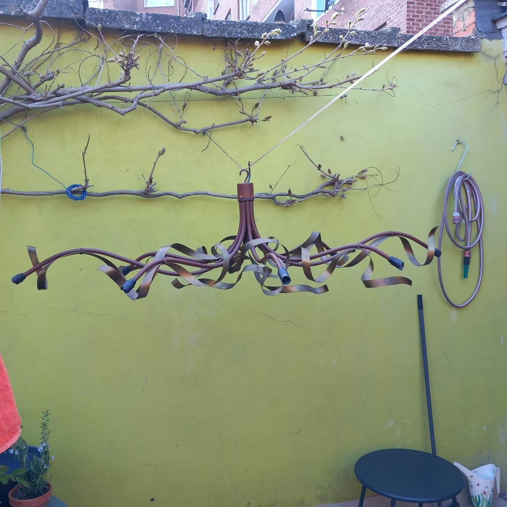 Plafondlamp en 2 schansen 'Ruban Folé' van Jacco Maris, Huis en Inrichting, Ophalen, Gebruikt, Overige materialen, Design moderne