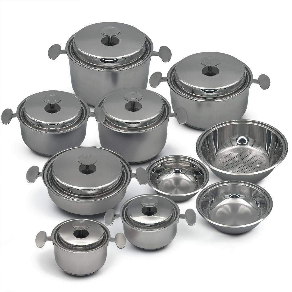 Batterie de cuisine #Vanstahl - Inox 18/10 - 16pcs, Neuf, Inox, Enlèvement ou Envoi, Plaque céramique