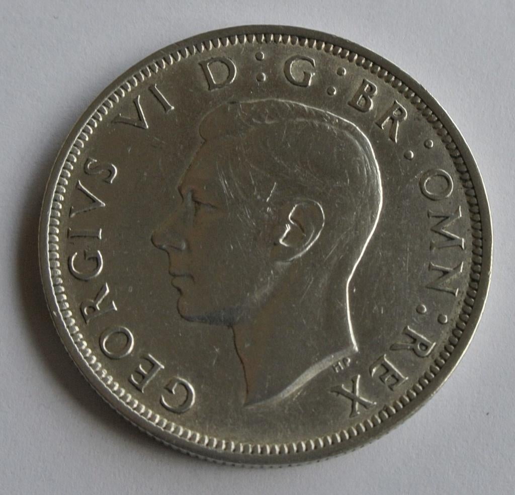 VERENIGD KONINKRIJK - 1/2 Kroon - GeorgeVI - zilver, Postzegels en Munten, Ophalen of Verzenden, Overige landen, Losse munt, Zilver