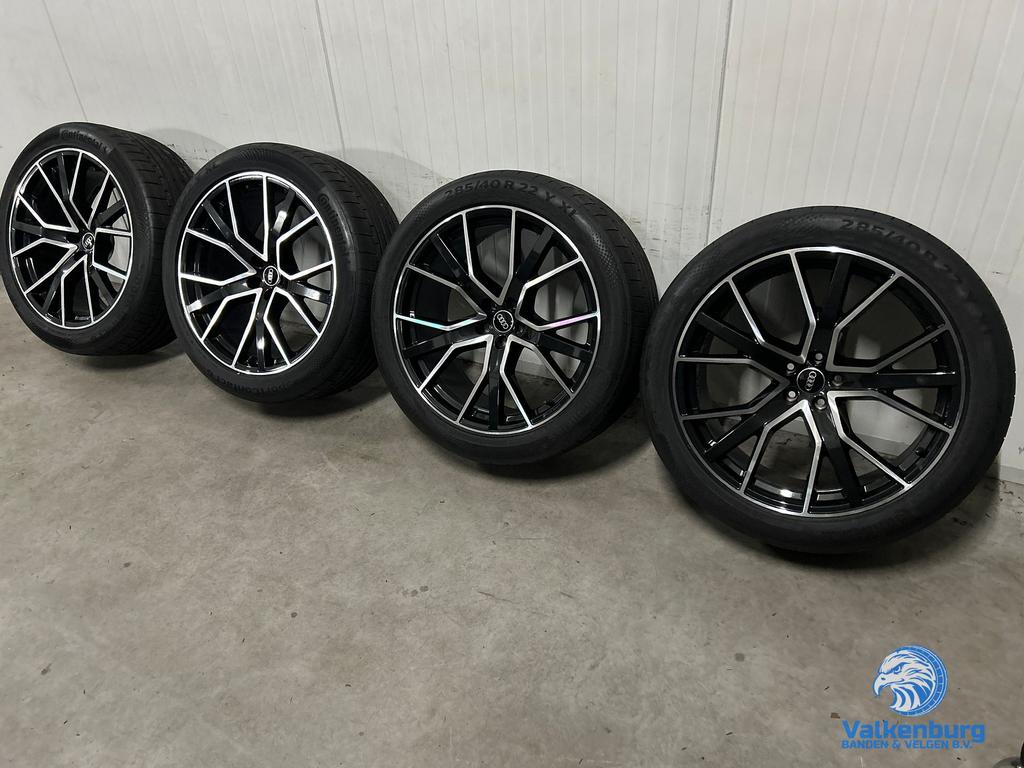 6mm! Originele Audi Q8 SQ8 RSQ8 Audi Sport 4M8 22 inch zwart, Pneus et Jantes, 285 mm, Véhicule de tourisme, Pneus été