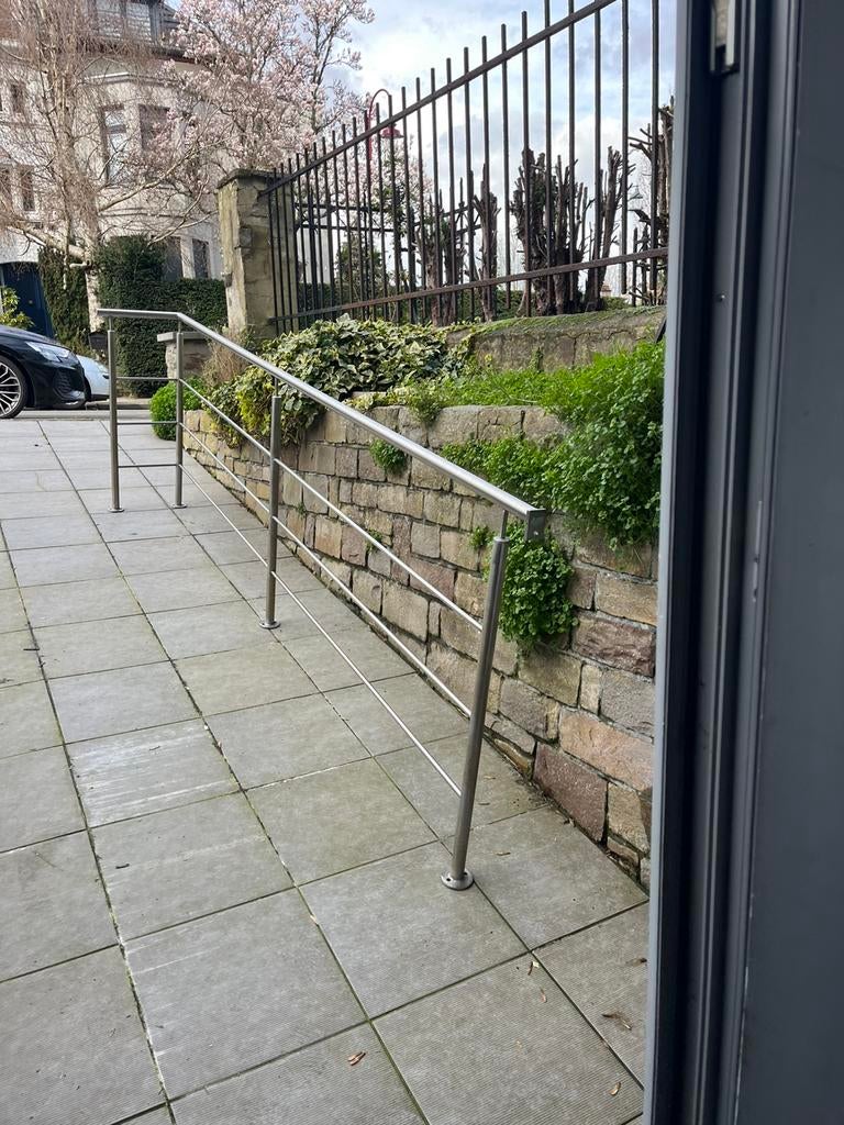 Balustrade en inox, Ophalen, Zo goed als nieuw