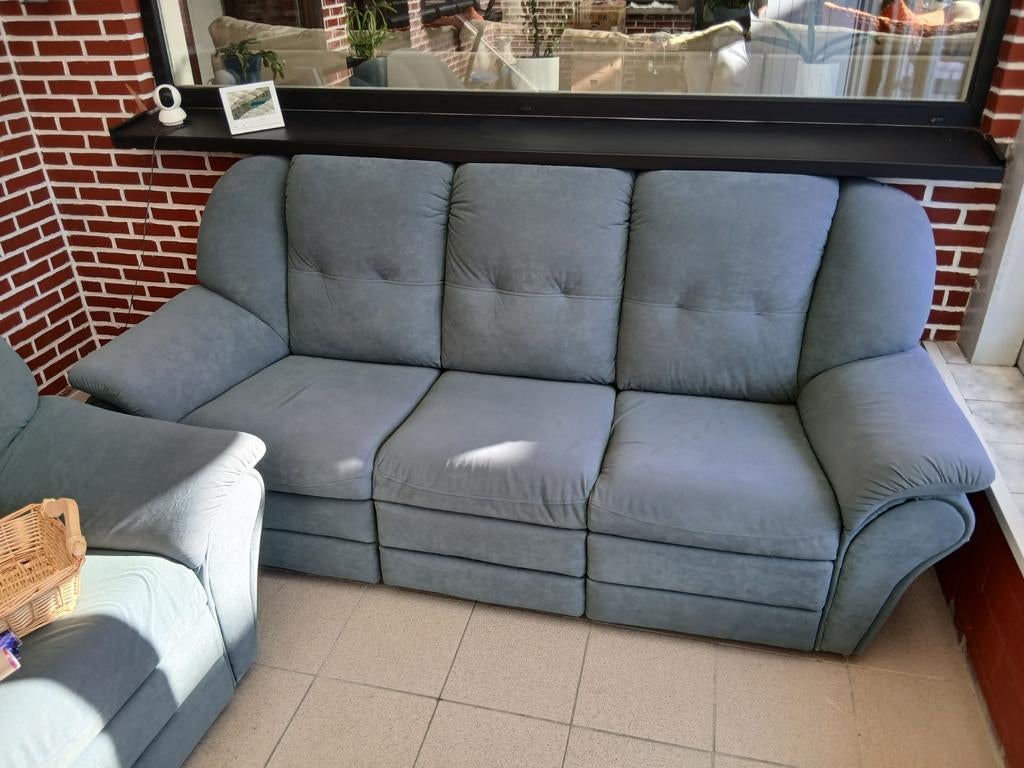 Oude stoffen zetels, Trois personnes, Banc droit, Enlèvement, Utilisé