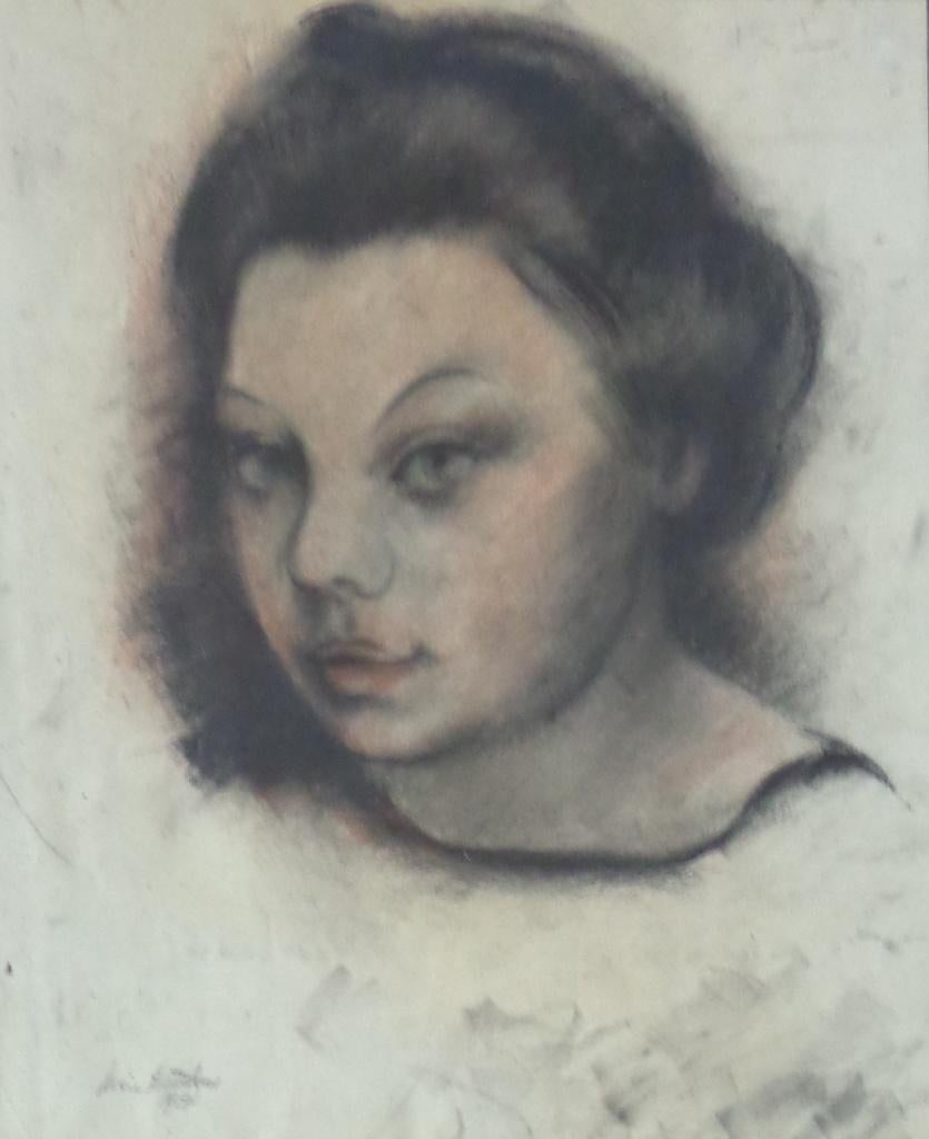 MARC MENDELSON / TCHEKA DAMESPORTRET ORIGINEEL WERK 60x50cm, Enlèvement ou Envoi