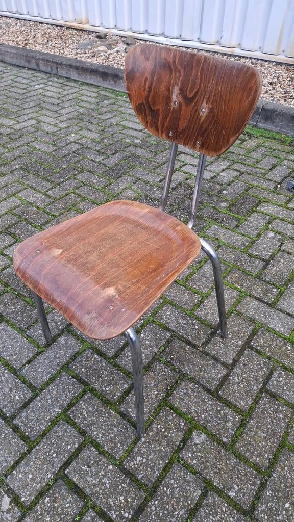 12 vintage school industriële stapel stoelen retro lot set!, Ophalen of Verzenden
