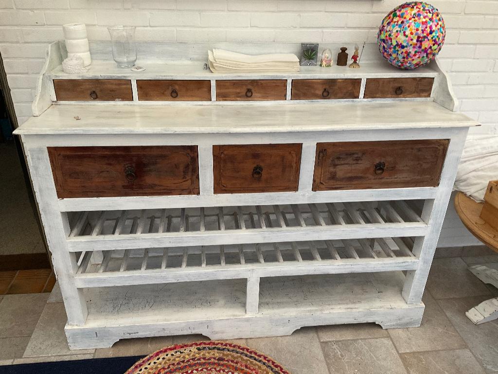 Dressoir kast, Ophalen, Gebruikt, 150 tot 200 cm, Teakhout