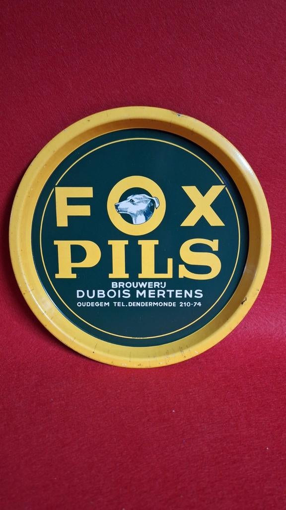 plateau bière Fox Pils Dubois Mertens Oudegem, Collections, Enlèvement ou Envoi, Utilisé, Ustensile
