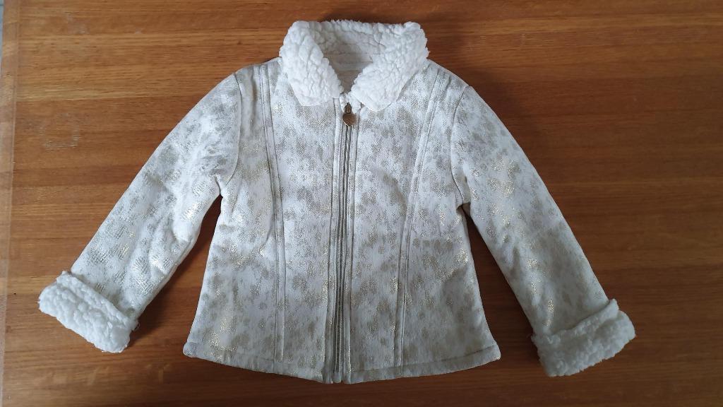 Warme jas - maat 86 - wit met goud, Kinderen en Baby's, Ophalen, Zeeman, Gebruikt, Meisje