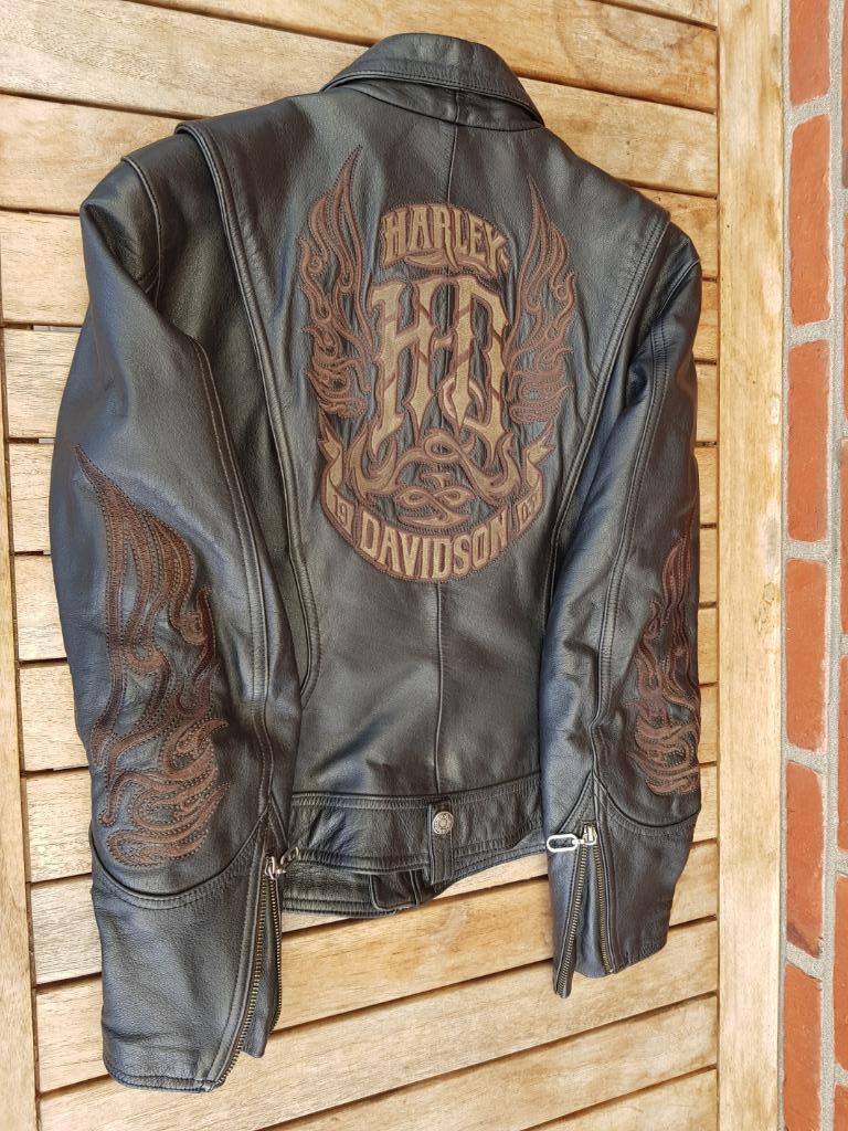 HARLEY DAVIDSON LEDEREN JAS, Motoren, Jas | leer, Harley Davidson, Ophalen of Verzenden, Dames