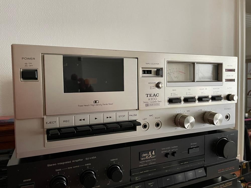 Teac A300 cassettedeck 3 koppen, TV, Hi-fi & Vidéo, Decks cassettes, Enlèvement, Simple, Autres marques, Tape counter