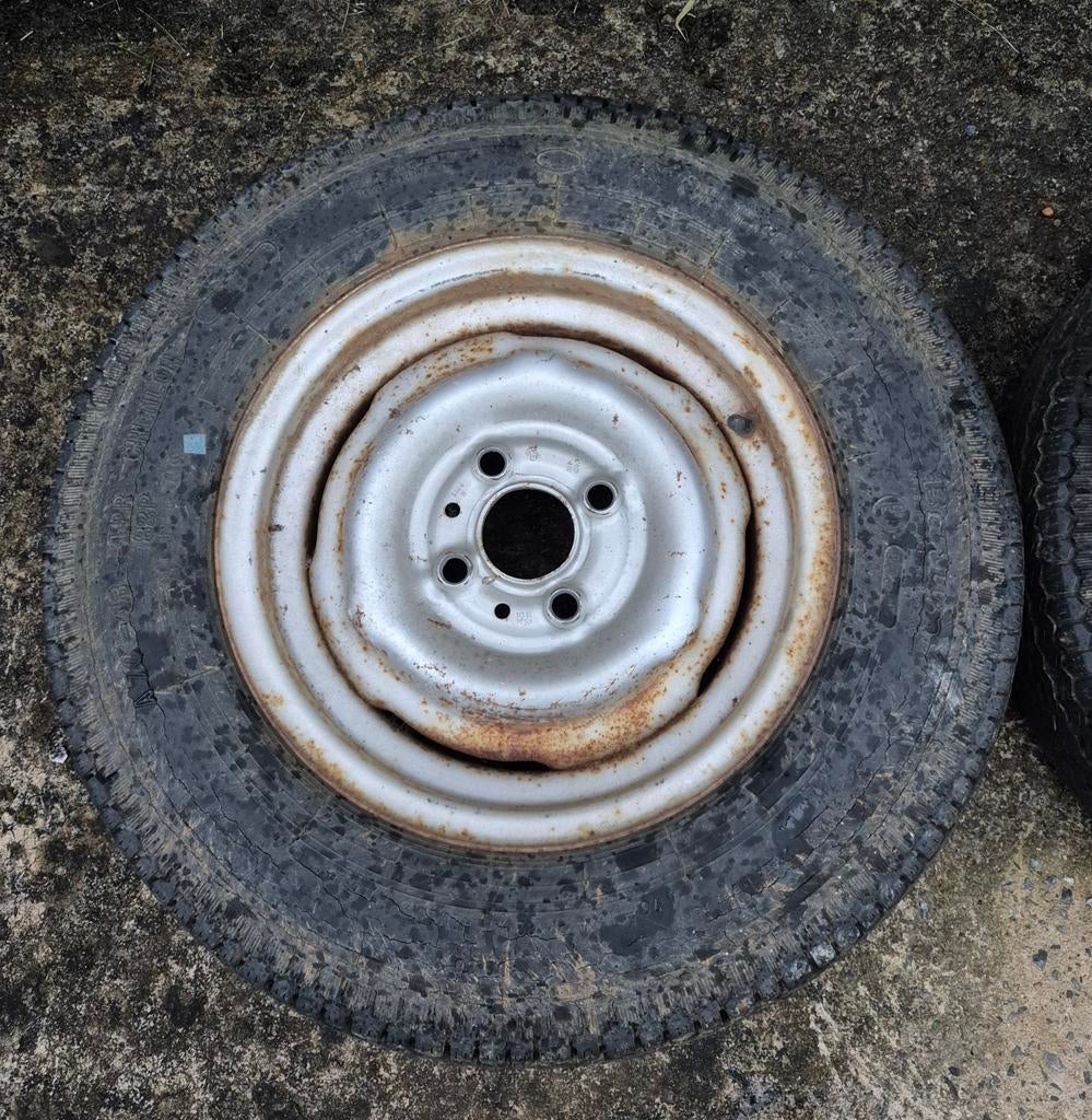 Roue remorque R 13, trous 4x100, deux pieces, Enlèvement, Utilisé