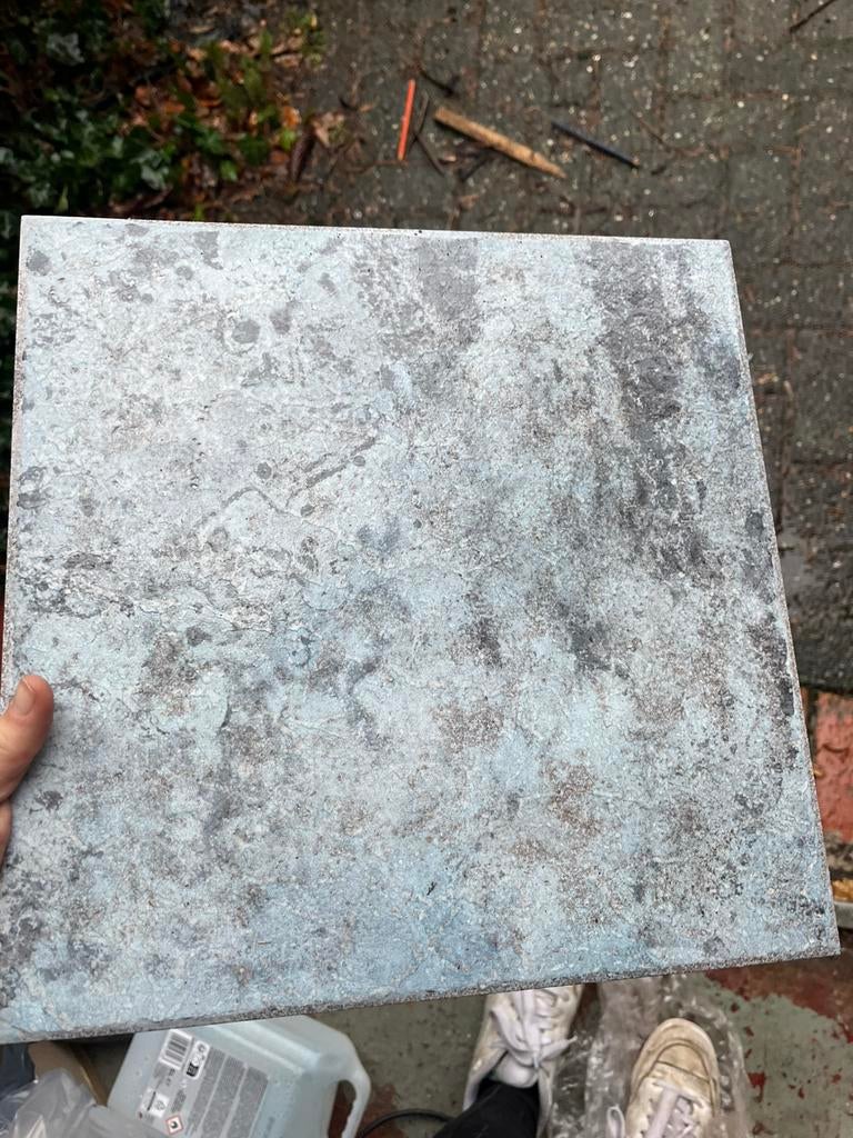 Blauw-grijze tegels, Doe-het-zelf en Bouw, Tegels, Ophalen, Keramiek, Nieuw, 5 tot 10 m²