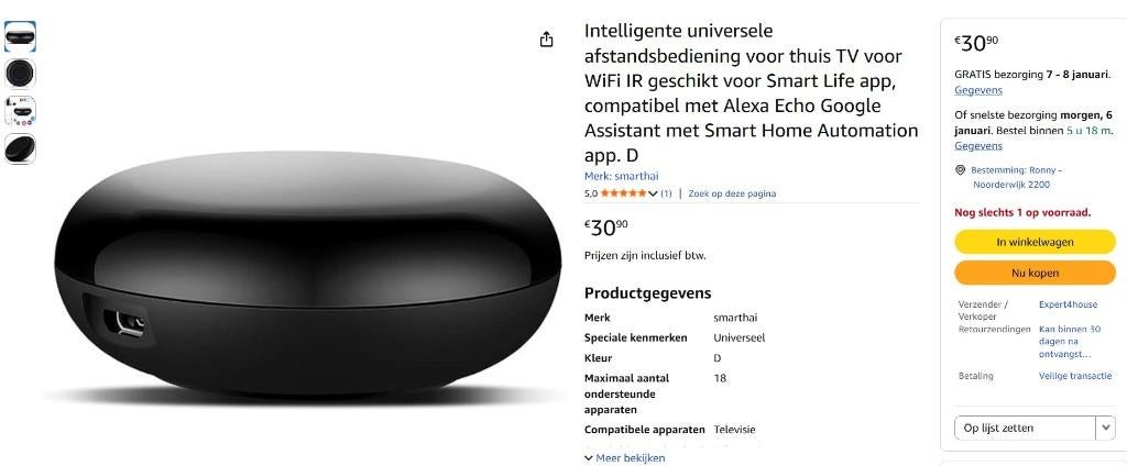 Intelligente universele hub Smart Life app,, Audio, Tv en Foto, Afstandsbedieningen, Ophalen of Verzenden, Nieuw, Universeel, Game console