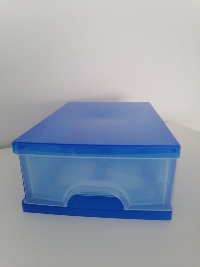 Blauw opbergbakje met lade, Enlèvement ou Envoi, Comme neuf