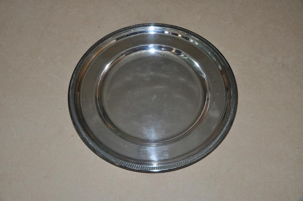 Zware ronde plateau Bruno Wiskemann, Antiek en Kunst, Antiek | Zilver en Goud, Zilver, Ophalen of Verzenden